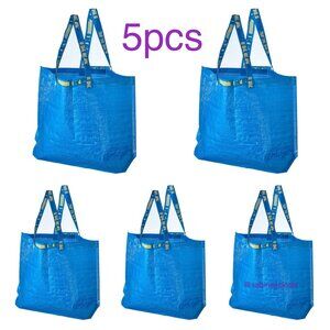 IKEA FRAKTA 5 Pack Medium Shopping Bag 10 Gallon 17.75" x 17.75" x 7" Pre-owned